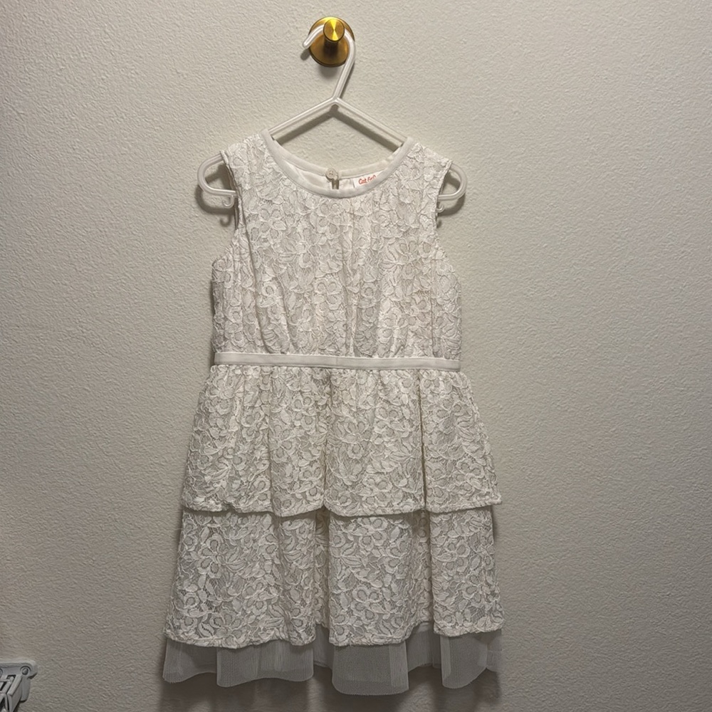 Cat & Jack lace toddler tank dress size 4T color cream